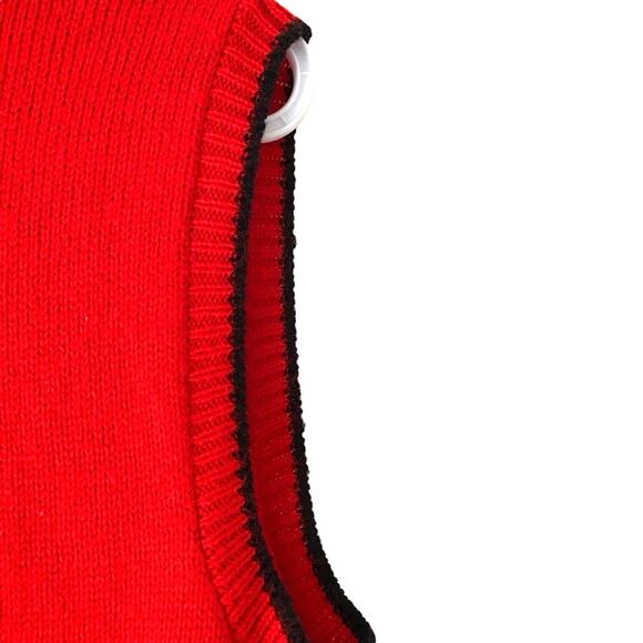 Vicky Vaughn Vintage Red Puppy Dog Sweater Vest size 5 Juniors size small 70s - Picture 5 of 6